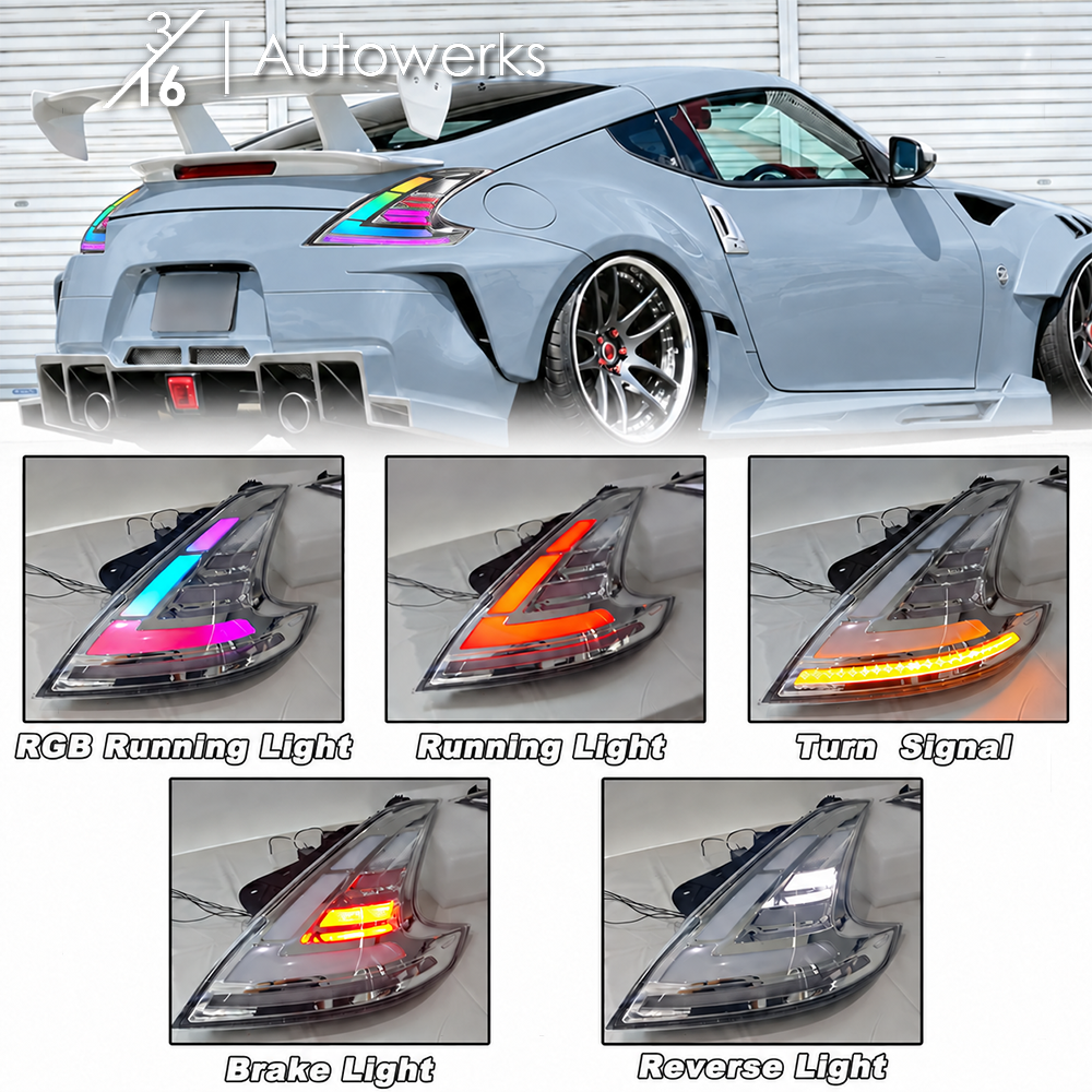RGB Flow Series Clear Taillights for Nissan 370z Z34 316 Autowerks