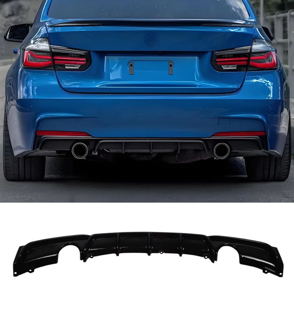 BMW F30 335i 340i Gloss Black Rear Diffuser v1 (Sport Package Bumper) 316 Autowerks